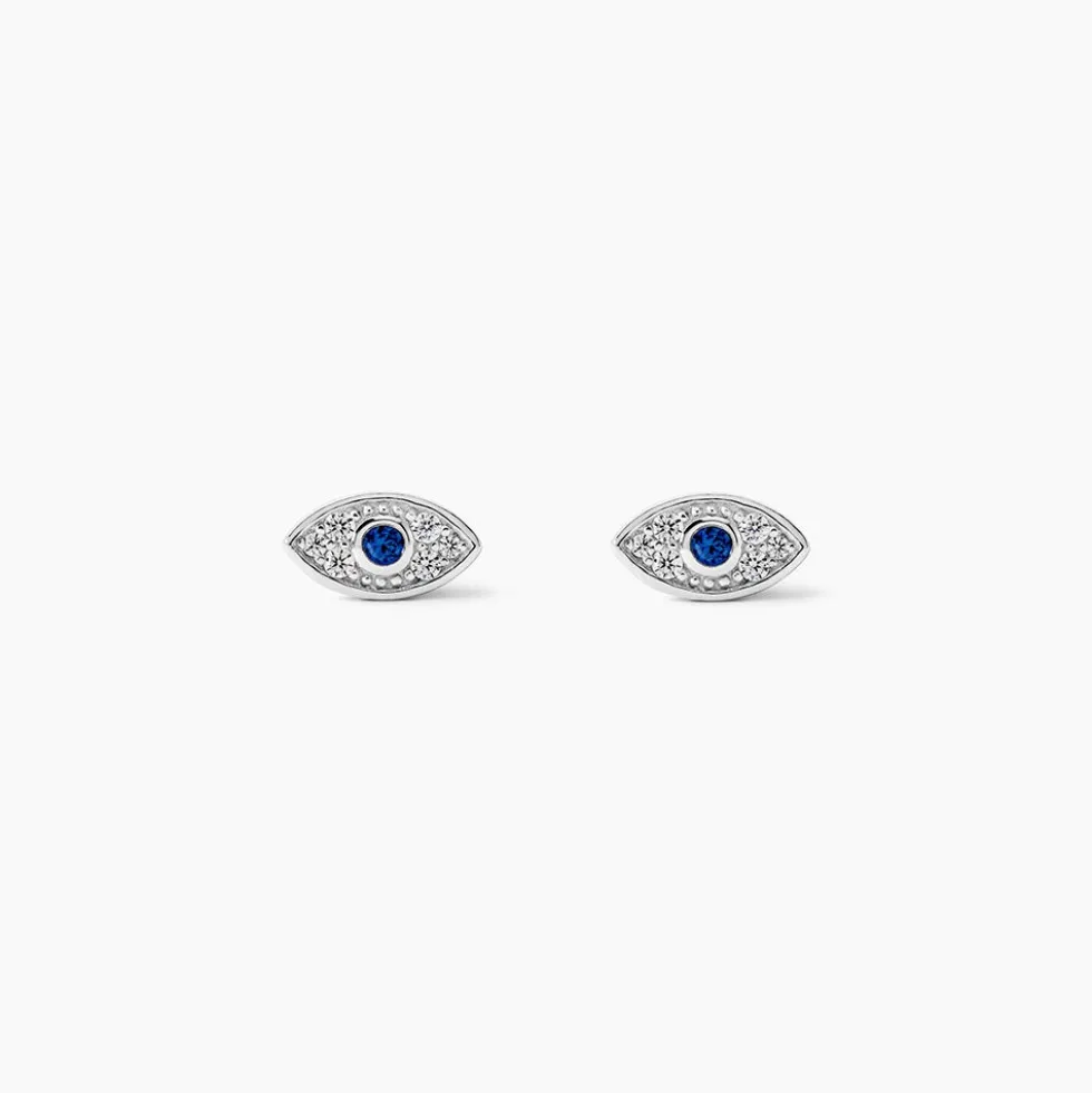 Boucles D'oreilles Puces Josue Argent Blanc Oxyde De Zirconium