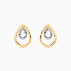 Boucles D'Oreilles Puces Jozsi Or Jaune Diamant