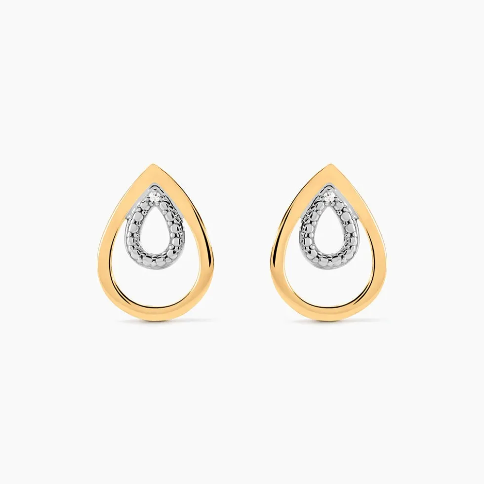 Boucles D'Oreilles Puces Jozsi Or Jaune Diamant