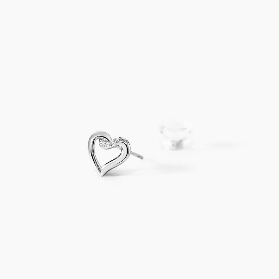 Boucles D'oreilles Puces Kaina Or Blanc Diamant