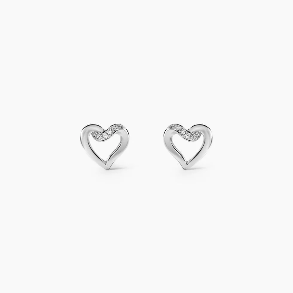 Boucles D'oreilles Puces Kaina Or Blanc Diamant