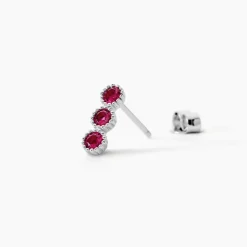 Boucles D'oreilles Puces Kasey Argent Blanc Oxyde De Zirconium