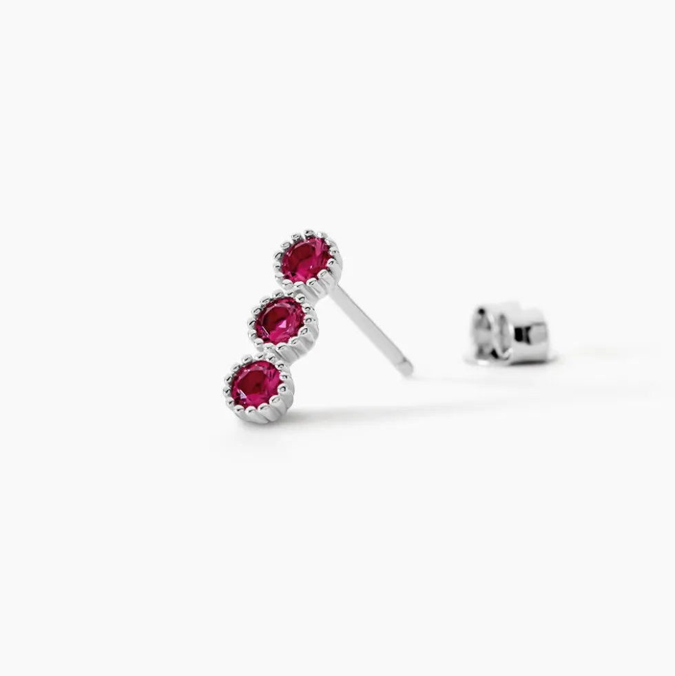 Boucles D'oreilles Puces Kasey Argent Blanc Oxyde De Zirconium