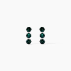 Boucles D'oreilles Puces Kasey Argent Blanc Oxyde De Zirconium