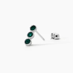 Boucles D'oreilles Puces Kasey Argent Blanc Oxyde De Zirconium