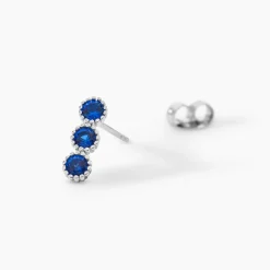 Boucles D'oreilles Puces Kasey Argent Blanc Oxyde De Zirconium
