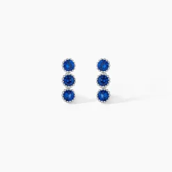 Boucles D'oreilles Puces Kasey Argent Blanc Oxyde De Zirconium