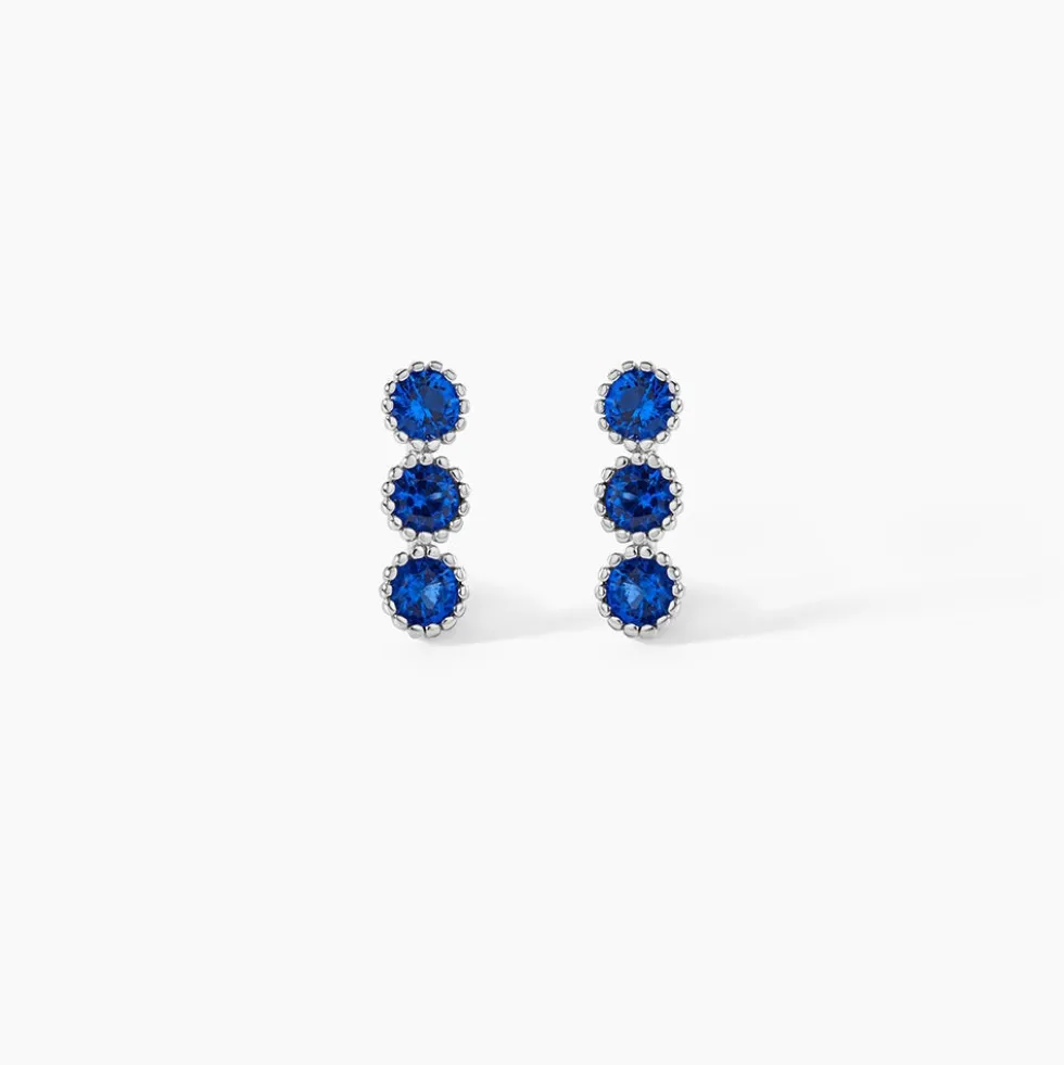 Boucles D'oreilles Puces Kasey Argent Blanc Oxyde De Zirconium