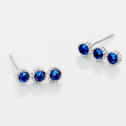 Boucles D'oreilles Puces Kasey Argent Blanc Oxyde De Zirconium