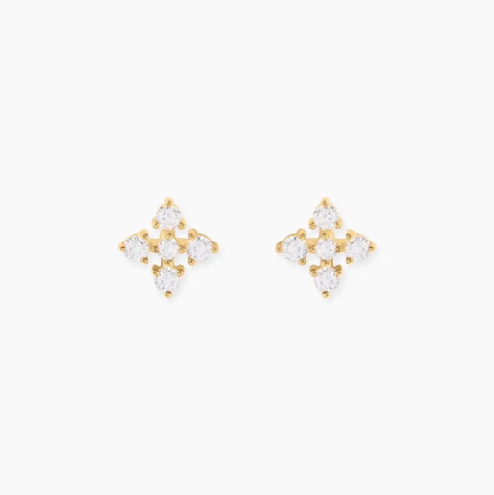 Boucles D'Oreilles Puces Katashi Or Jaune Oxyde De Zirconium