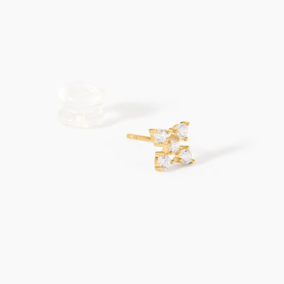 Boucles D'Oreilles Puces Katashi Or Jaune Oxyde De Zirconium