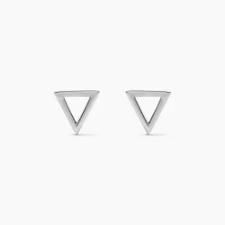 Boucles D'oreilles Puces Katie Argent Blanc
