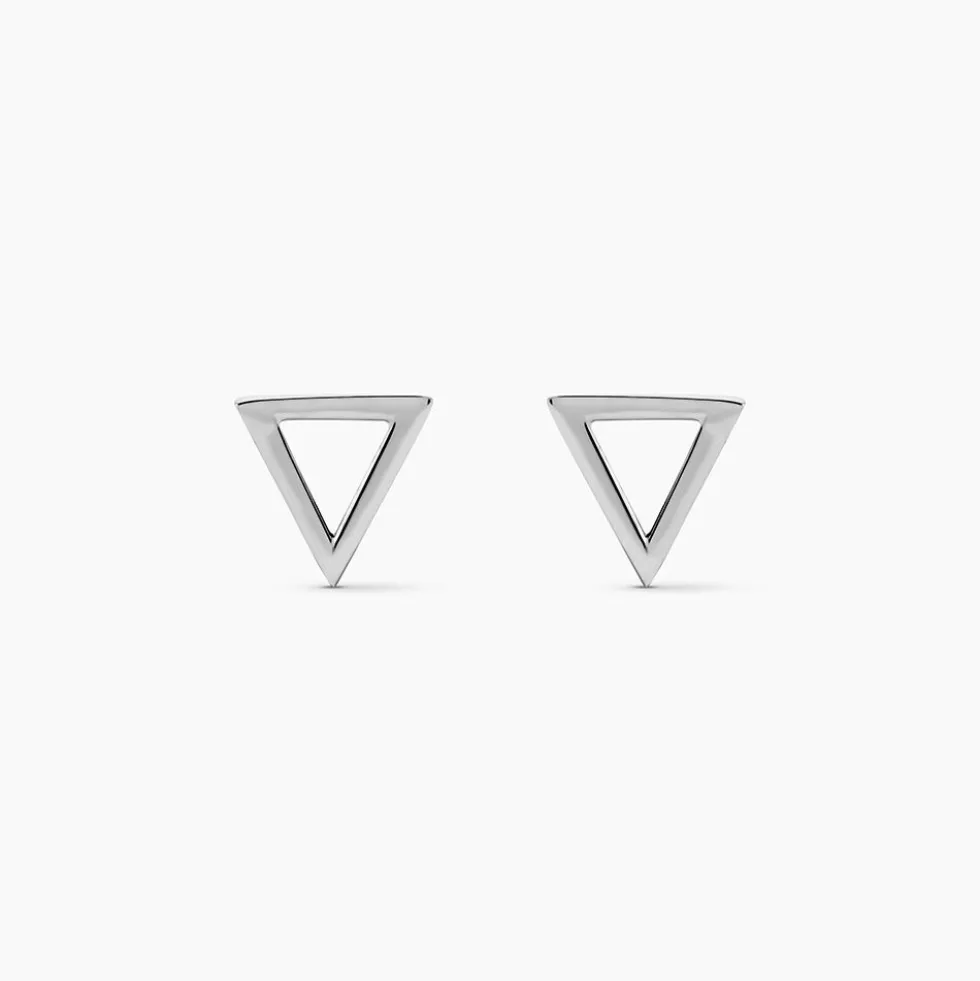 Boucles D'oreilles Puces Katie Argent Blanc