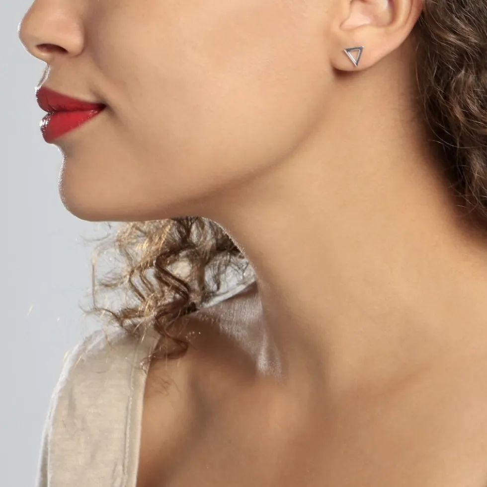 Boucles D'oreilles Puces Katie Argent Blanc