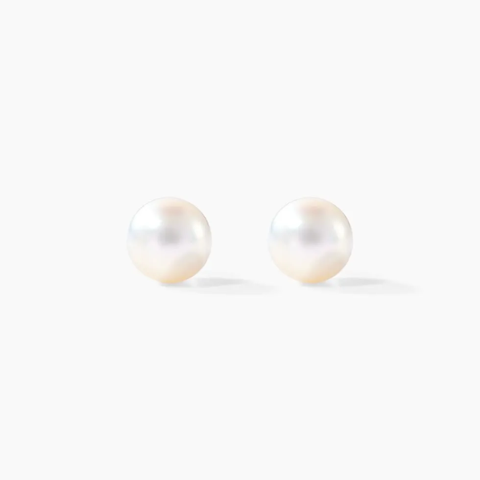 Boucles D'oreilles Puces Kesya Or Jaune Perle De Culture