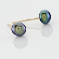 Boucles D'oreilles Puces Kesya Or Jaune Perle De Culture