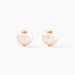 Boucles D'oreilles Puces Kesya Or Jaune Perle De Culture