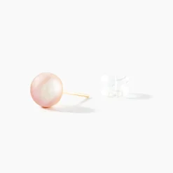 Boucles D'oreilles Puces Kesya Or Jaune Perle De Culture