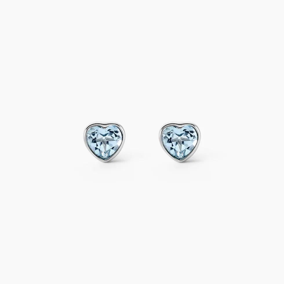 Boucles D'oreilles Puces Klodina Or Blanc Topaze