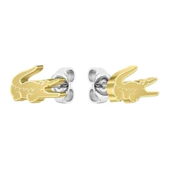 Boucles D'oreilles Puces Lacoste Crocodile Acier Jaune