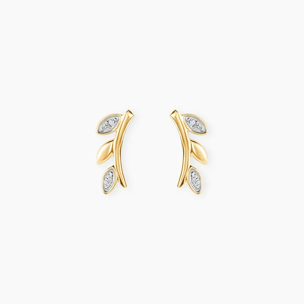 Boucles D'oreilles Puces Laverna Or Jaune Diamant