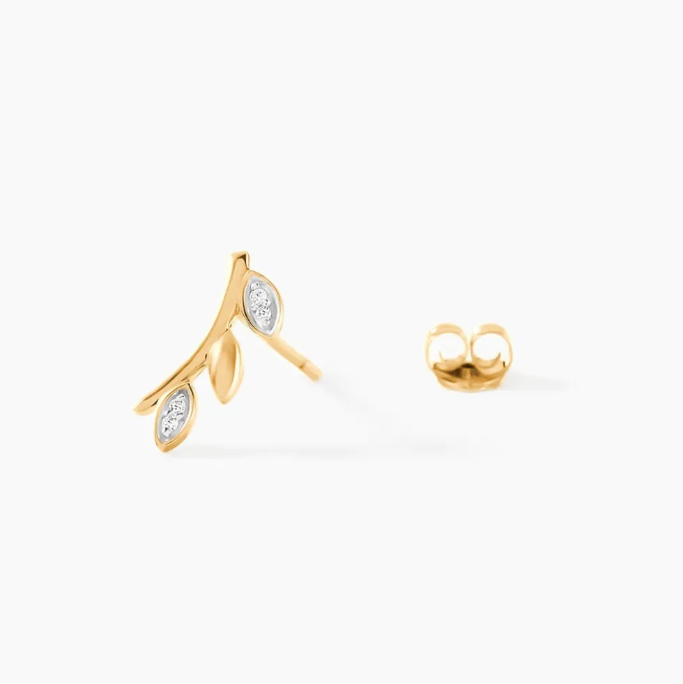 Boucles D'oreilles Puces Laverna Or Jaune Diamant