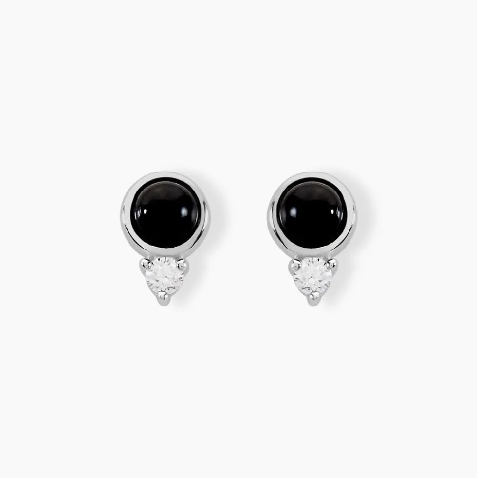 Boucles D'oreilles Puces Lonna Argent Blanc Verre Oxyde De Zirconium
