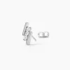 Boucles D'oreilles Puces Lousie Argent Blanc Oxyde De Zirconium