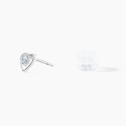 Boucles D'oreilles Puces Luann Or Blanc Topaze
