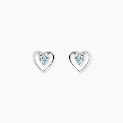 Boucles D'oreilles Puces Luann Or Blanc Topaze