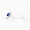 Boucles D'oreilles Puces Lydia Or Blanc Saphir