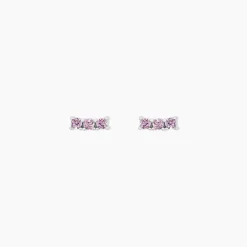 Boucles D'oreilles Puces Mai-ly Argent Blanc Oxyde De Zirconium