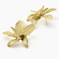 Boucles D'oreilles Puces Majorelle Acier Jaune