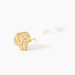 Boucles D'Oreilles Puces Marajha Or Jaune Oxyde De Zirconium