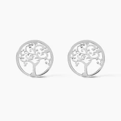 Boucles D'oreilles Puces Marijan Argent Blanc