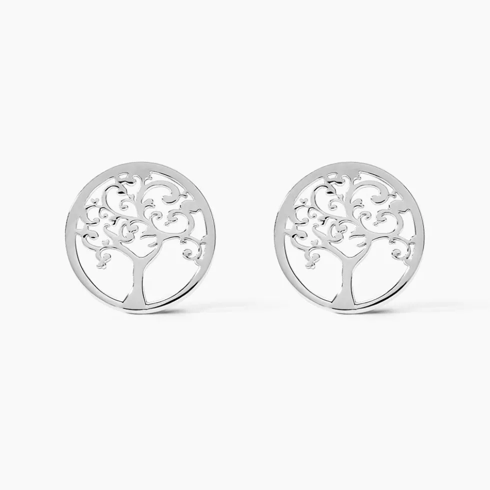Boucles D'oreilles Puces Marijan Argent Blanc