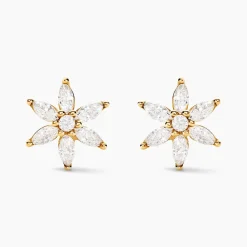 Boucles D'oreilles Puces Marijse Or Jaune Oxyde De Zirconium