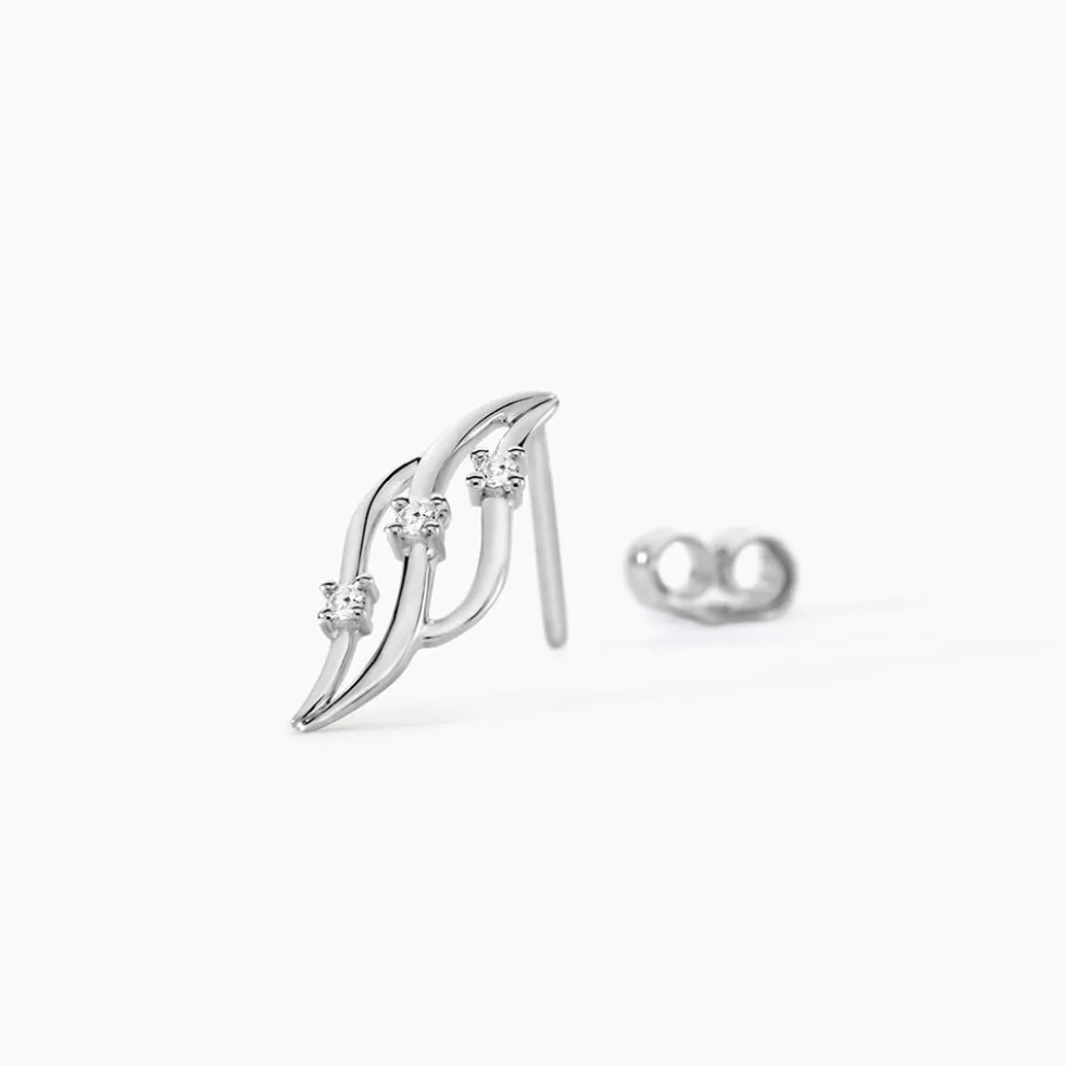 Boucles D'oreilles Puces Marnie Or Blanc Diamant