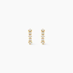 Boucles D'oreilles Puces Matleena Or Jaune Diamant Synthétique