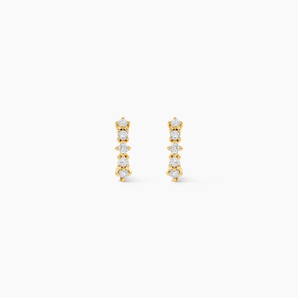 Boucles D'oreilles Puces Matleena Or Jaune Diamant Synthétique