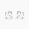 Boucles D'oreilles Puces Maurane Argent Blanc Diamant Synthétique