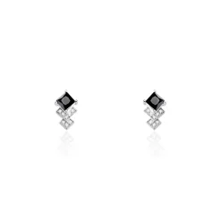 Boucles D'oreilles Puces Maymana Argent Blanc Oxyde De Zirconium