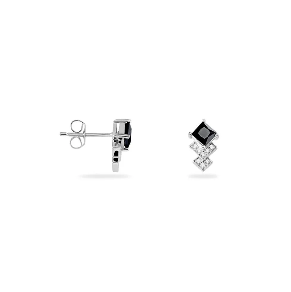 Boucles D'oreilles Puces Maymana Argent Blanc Oxyde De Zirconium