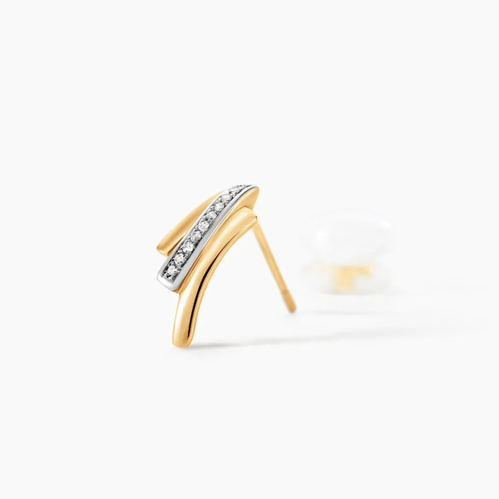 Boucles D'oreilles Puces Melia Or Jaune Diamant
