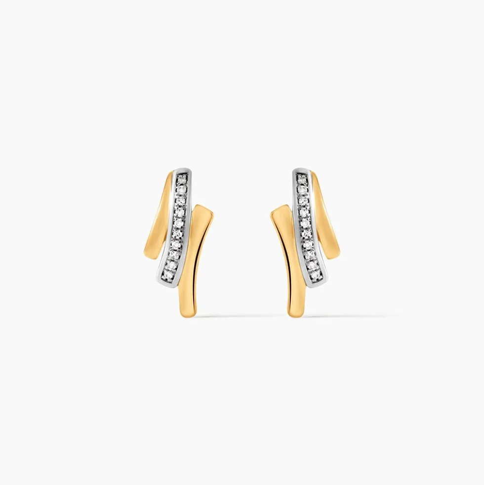 Boucles D'oreilles Puces Melia Or Jaune Diamant