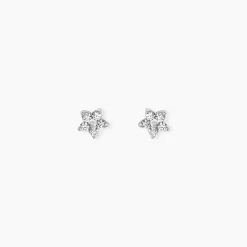 Boucles D'oreilles Puces Meriame Argent Blanc Oxyde De Zirconium