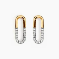 Boucles D'oreilles Puces Minimalist Chic Or Jaune Oxyde De Zirconium