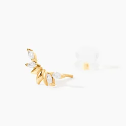 Boucles D'oreilles Puces Miyako Or Jaune Oxyde De Zirconium