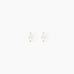 Boucles D'oreilles Puces Muflier Or Jaune Oxyde