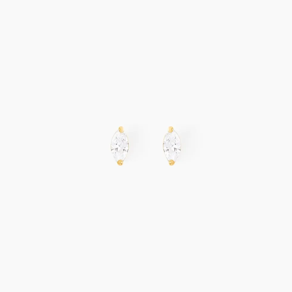 Boucles D'oreilles Puces Muflier Or Jaune Oxyde